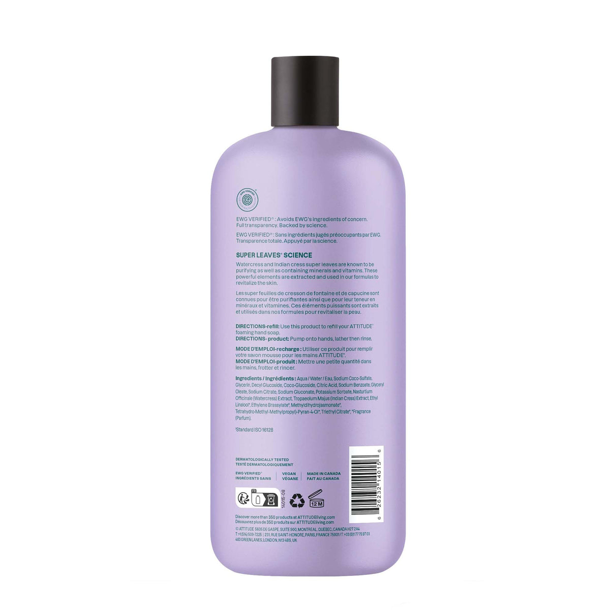 ATTITUDE herbal musk fragrance closeup suggests refreshing scent and everyday self-care ritual.