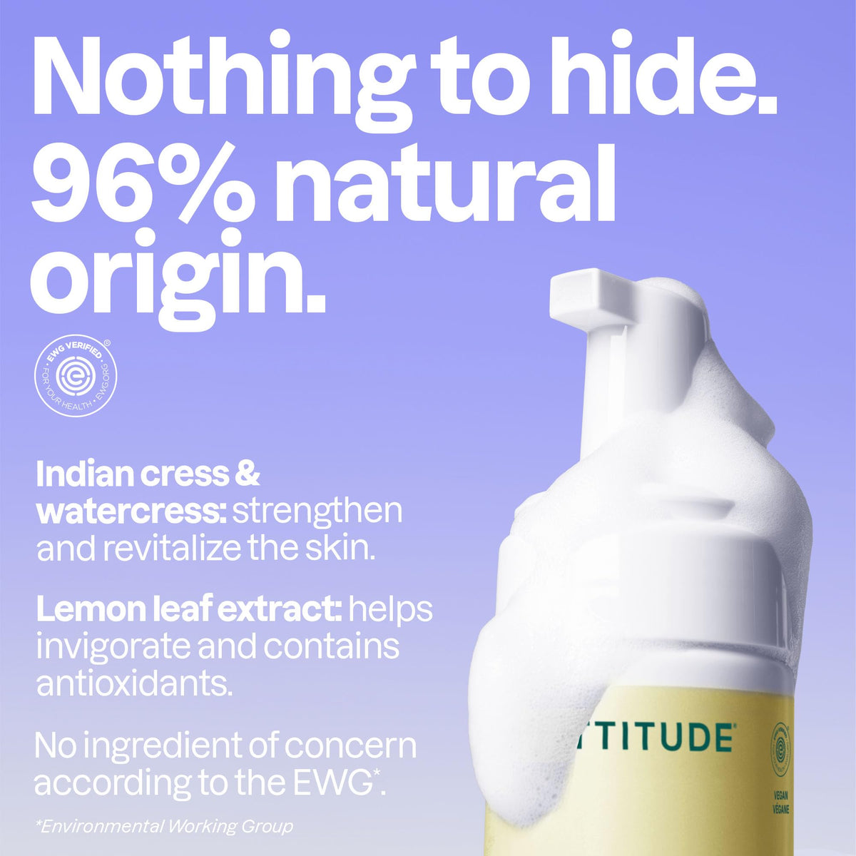 ATTITUDE micellar foaming cleanser used during morning routine for gentle cleansing.