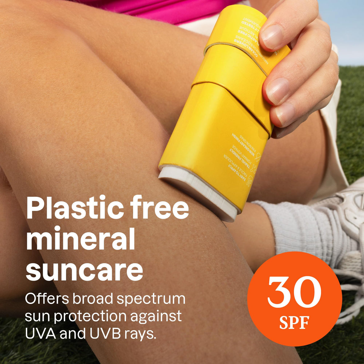 ATTITUDE mineral sunscreen stick dispense enables easy on-the-go application