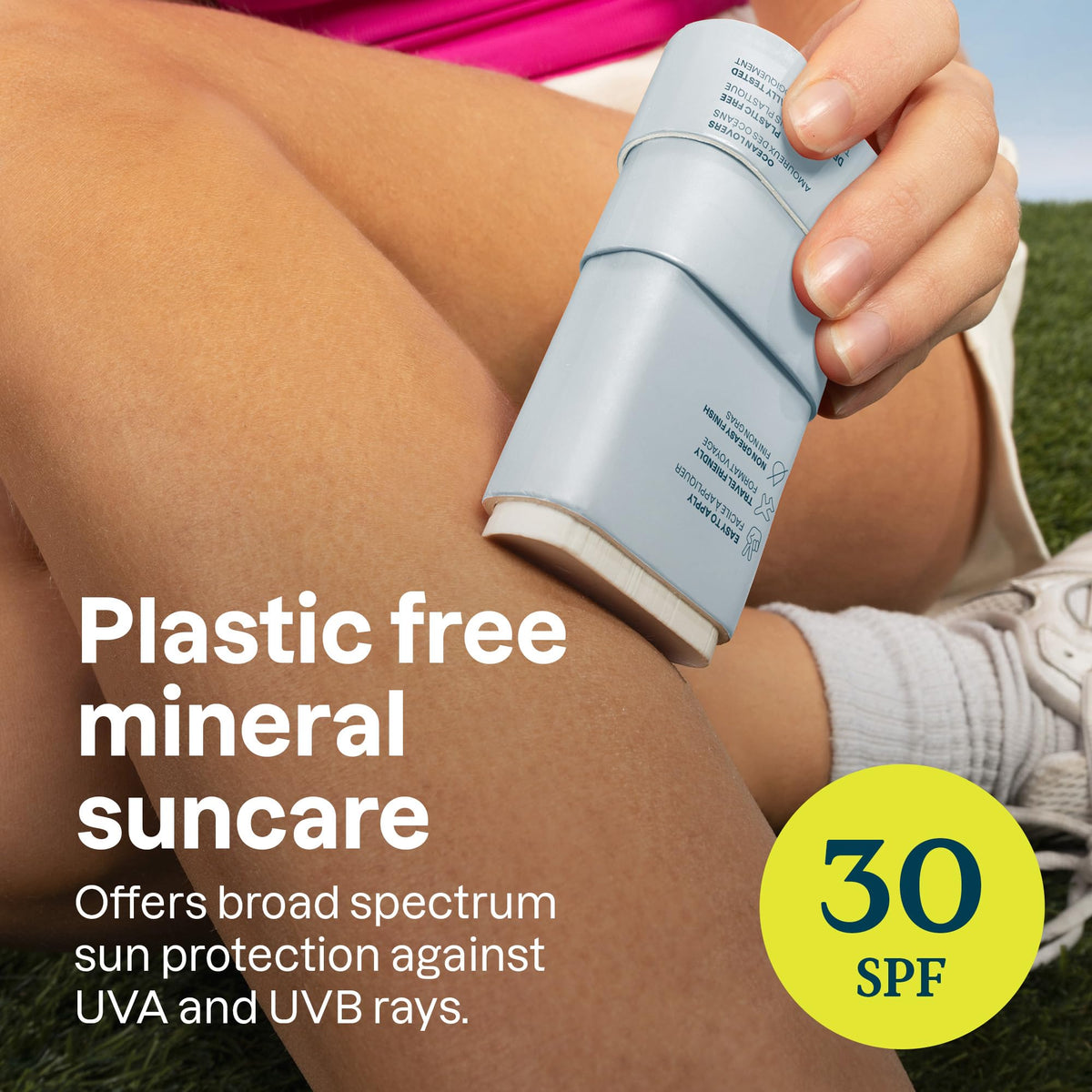 ATTITUDE mineral sunscreen stick face-application demonstrates easy, mess-free daily use