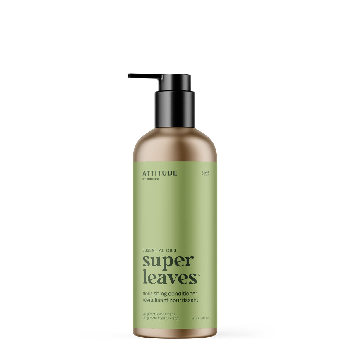 ATTITUDE Nourishing Conditioner bergamot-ylang-ylang bottle showing eco-friendly packaging and inviting aroma.