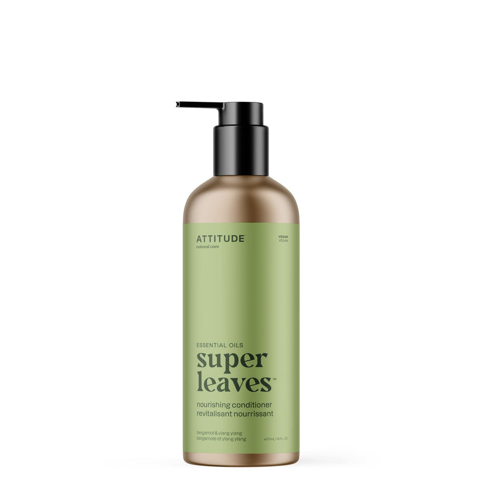 ATTITUDE Nourishing Conditioner bergamot-ylang-ylang bottle showing eco-friendly packaging and inviting aroma.