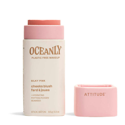 ATTITUDE Oceanly blush stick Silky Pink for subtle radiant flush