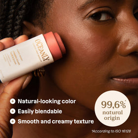 ATTITUDE Oceanly Silky Pink blush stick swatch for day-to-day glow