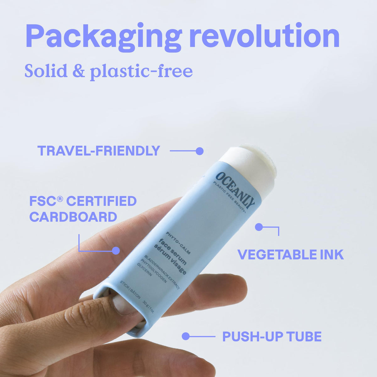 ATTITUDE Oceanly Eye Cream Stick eco-packaging in biodegradable carton.