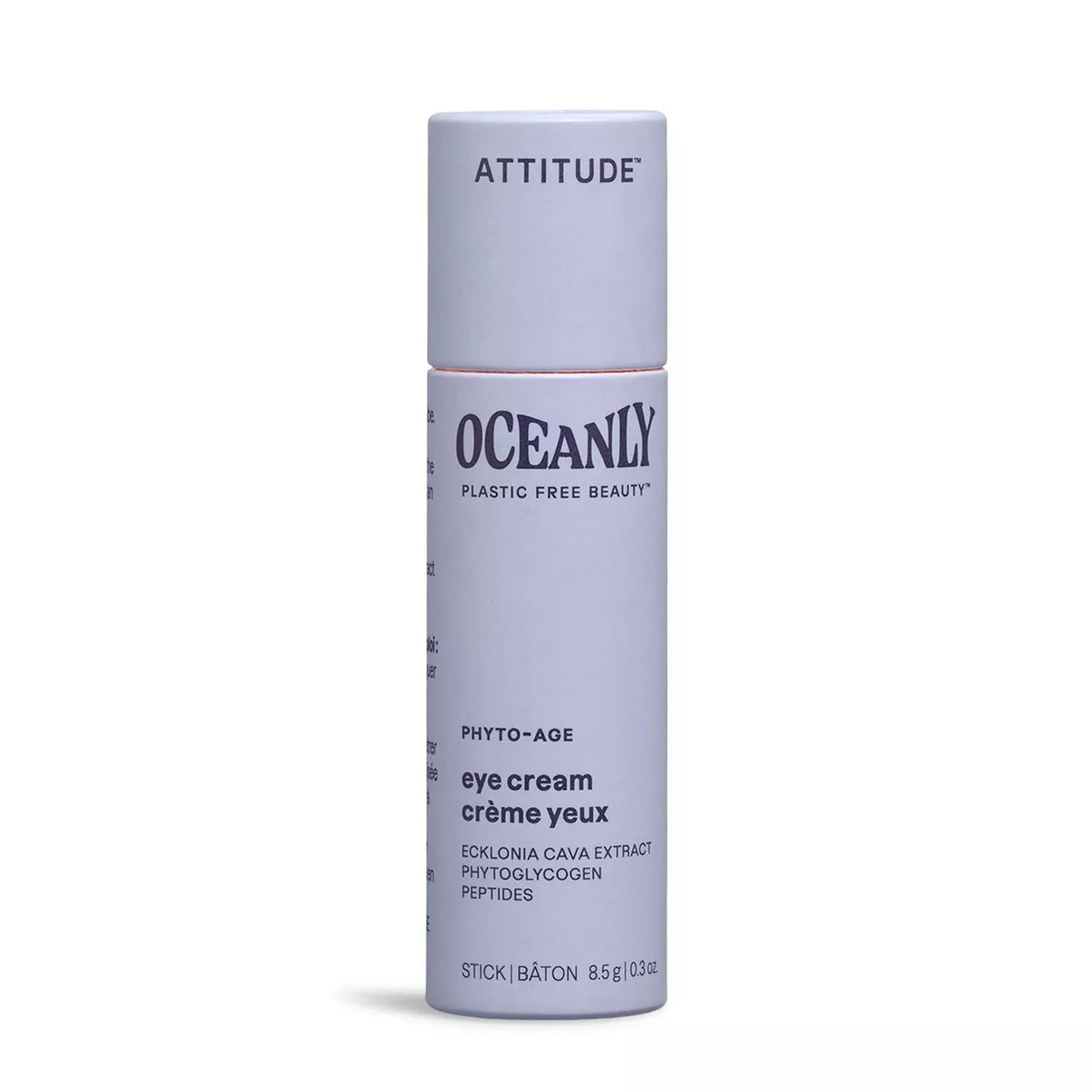 ATTITUDE Oceanly Eye Cream Stick packaging shown with eco-friendly, plastic-free design.
