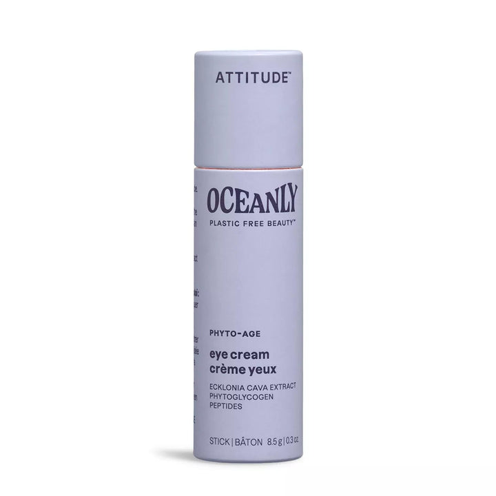 ATTITUDE Oceanly Eye Cream Stick packaging shown with eco-friendly, plastic-free design.