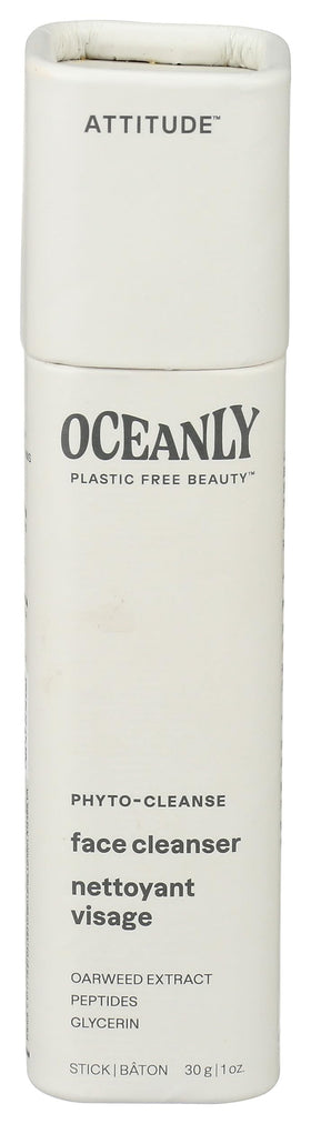 ATTITUDE Oceanly Face Cleanser Stick outer packaging highlights eco-friendly design for sustainable skincare.