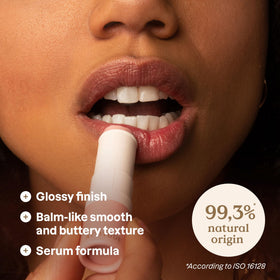 ATTITUDE Oceanly Sheer Lip Gloss Stick Happy Berry on lips, non-sticky glow