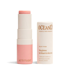 ATTITUDE Oceanly Sheer Lip Gloss Stick Silky Pink swatch highlights hydrating shine