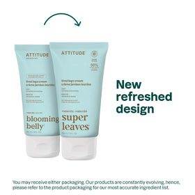 ATTITUDE Pregnancy Tired Legs Cream on calves and ankles with refreshing menthol cooling.