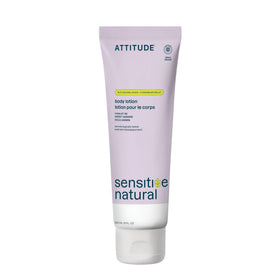ATTITUDE Sensitive Body Lotion bottle front shows clean vegan moisture for sensitive skin.
