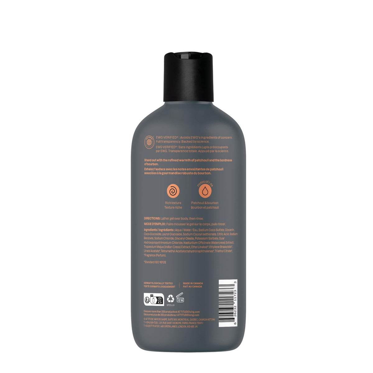 Hands pump ATTITUDE gel to create a refreshing shower lather.
