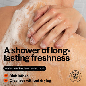 ATTITUDE shower gel packaging emphasizes vegan formula and eco-conscious design.