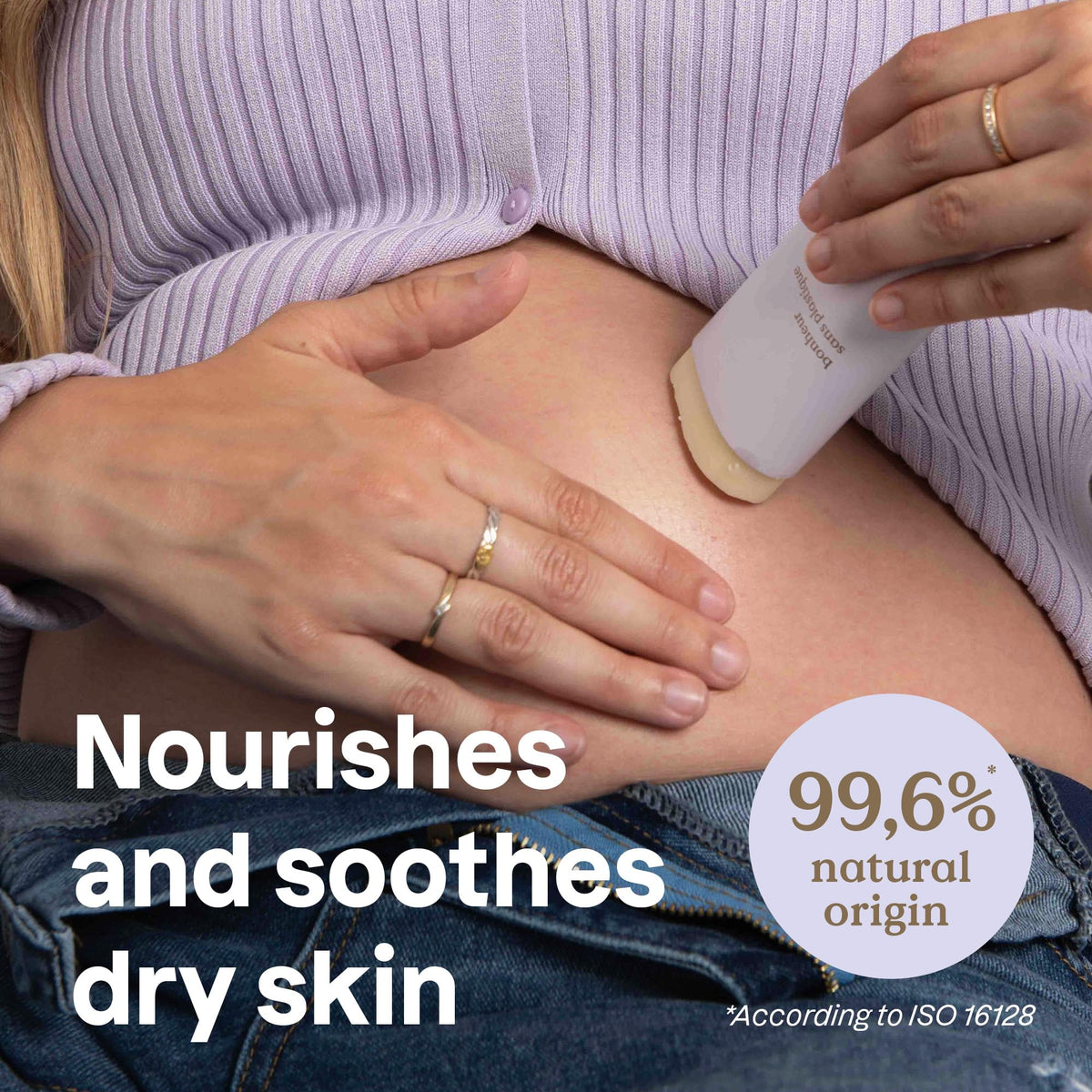ATTITUDE Solid Body Butter Application shows easy glide and deep hydration.