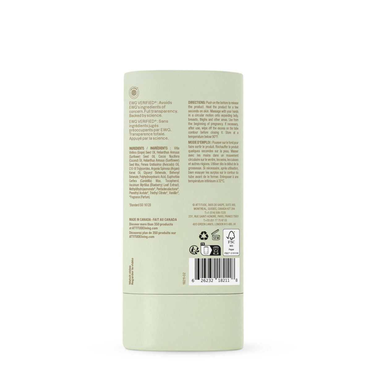 ATTITUDE vegan and cruelty-free icon emphasizes ethical maternity skincare.
