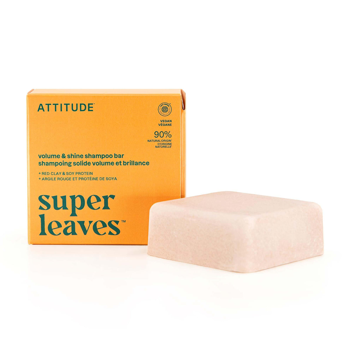 ATTITUDE Volume & Shine Shampoo Bar lather close-up for fuller-looking hair