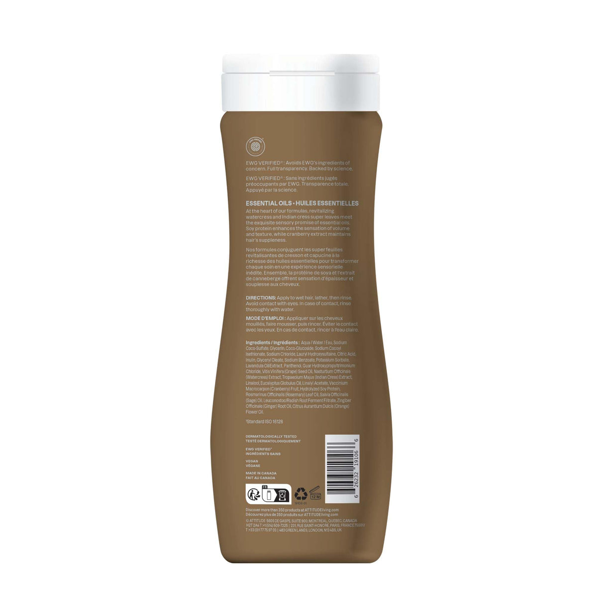 ATTITUDE Volumizing Shampoo packaging displays vegan clean beauty commitment.