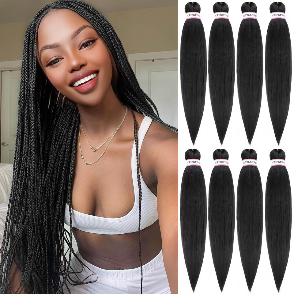 ATRAENTE pre-stretched braiding hair 18-inch for quick installation.