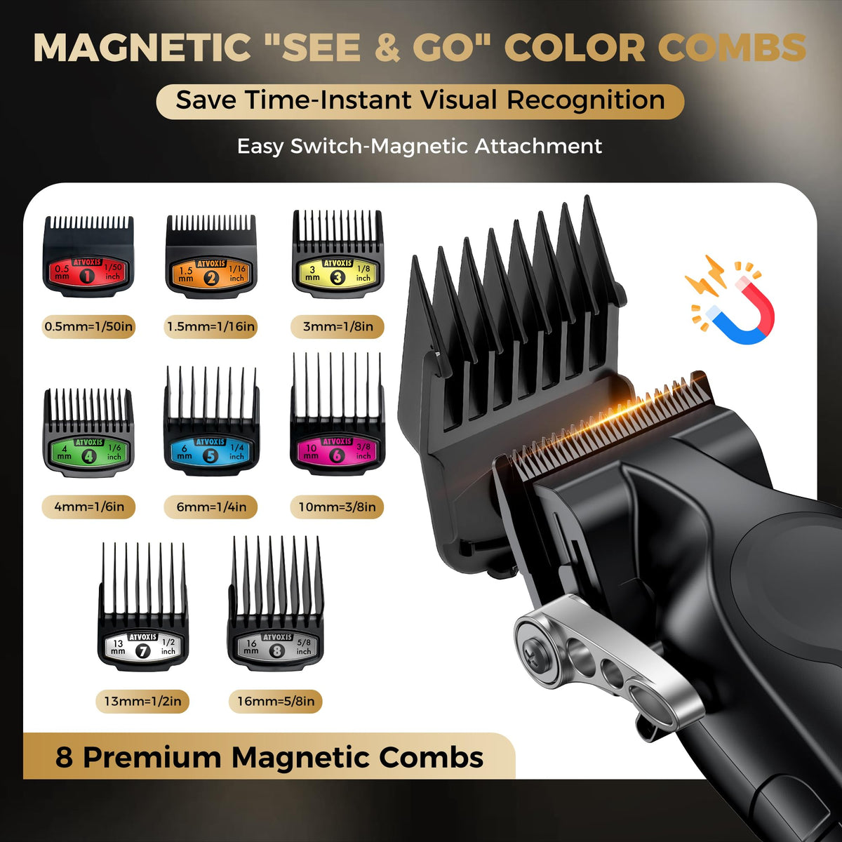 ATVOXIS all-in-one barber kit includes essential tools for pro results.