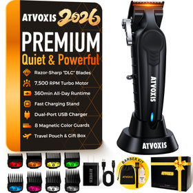 ATVOXIS hair clippers DLC blade offers enhanced sharpness and cooler operation.