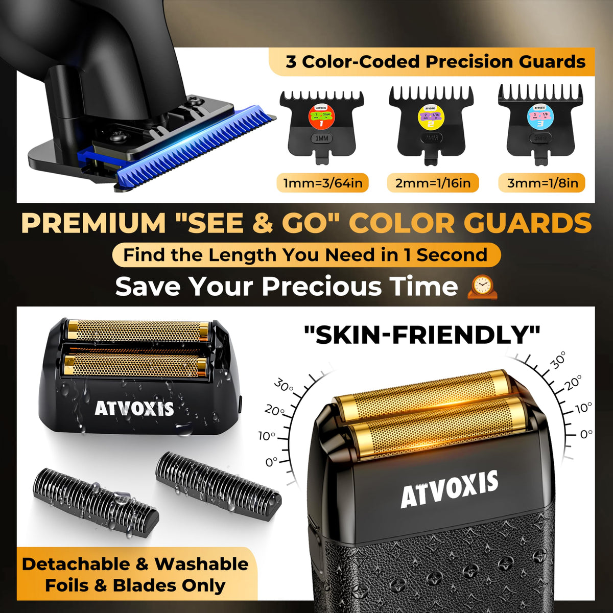 ATVOXIS leather-wrap handle for premium grip and comfort