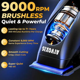 ATVOXIS LED display shows battery status for uninterrupted grooming sessions