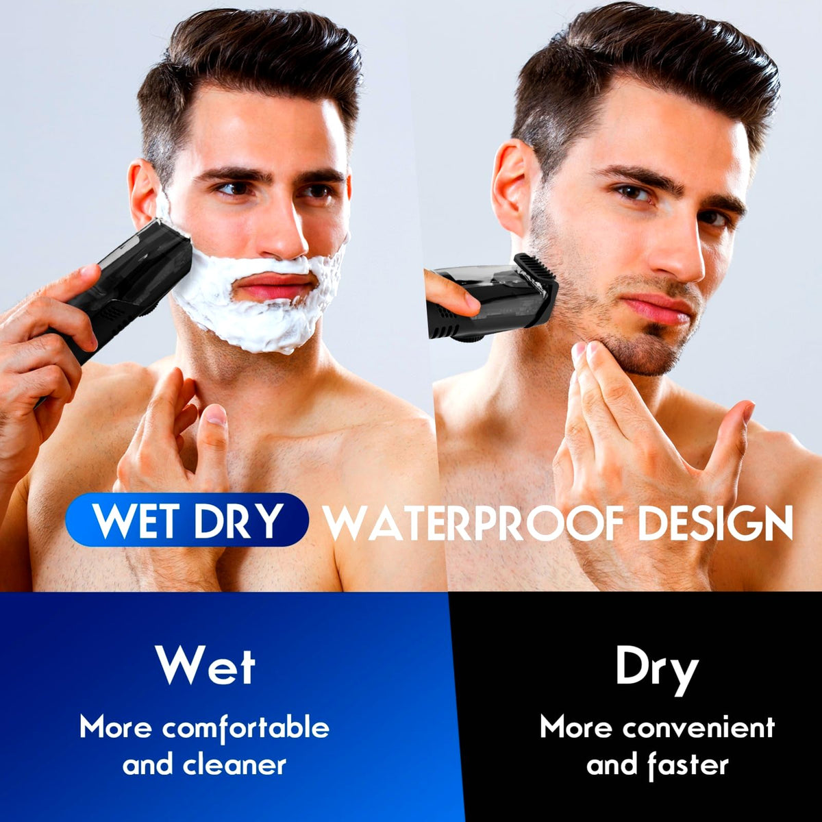 ATVOXIS vacuum beard trimmer charging via USB-C for reliable power on the go