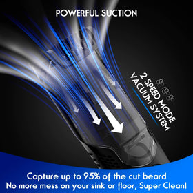 ATVOXIS vacuum beard trimmer being rinsed under running water for easy cleaning