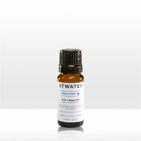 ATWATER Smooth Target 5-in-1 beard oil bottle close-up for fast absorption