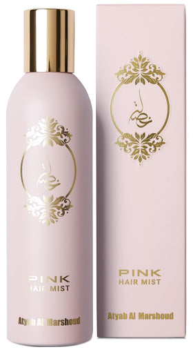 ATYAB AL MARSHOUD Pink Khisla Hair Mist bottle ready to refresh your hairstyle.