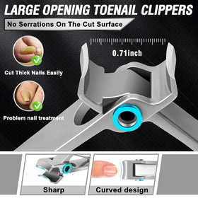 Aucurwen large-opening toenail clippers designed for thick nails with a wide mouth.