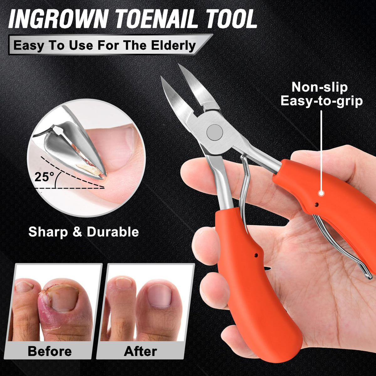 Aucurwen wide-opening clipper handles thick nails with ease