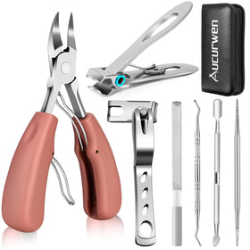 Aucurwen 360° rotating toenail clippers ease trimming with minimal wrist movement.