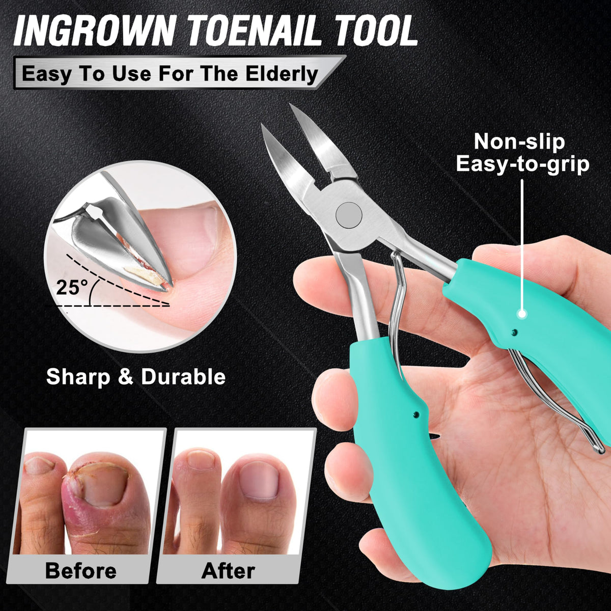 Aucurwen ergonomic ABS-handle clipper offers a secure, slip-resistant grip