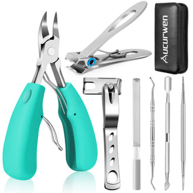 Aucurwen 360° rotating toenail clipper for easy, precise thick-nail trimming