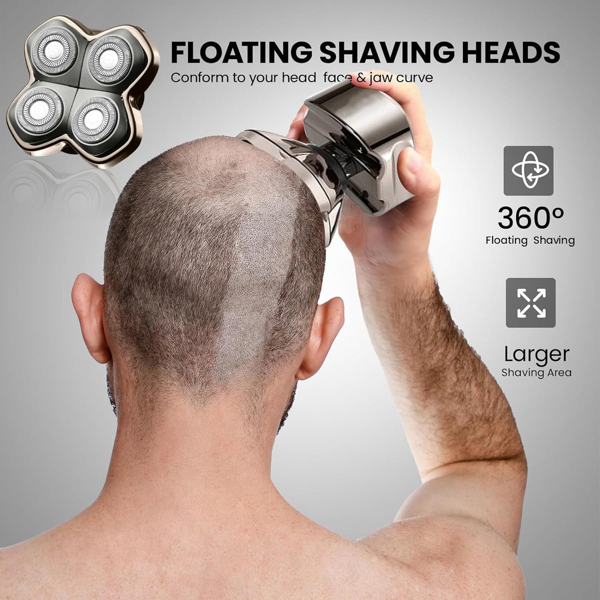 Audoc Replacement Blade Shaver PRO 4 Head detachable design enables quick cleaning