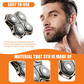 Audoc Replacement Blade Shaver PRO 4 Head with ergonomic handle enhances comfort