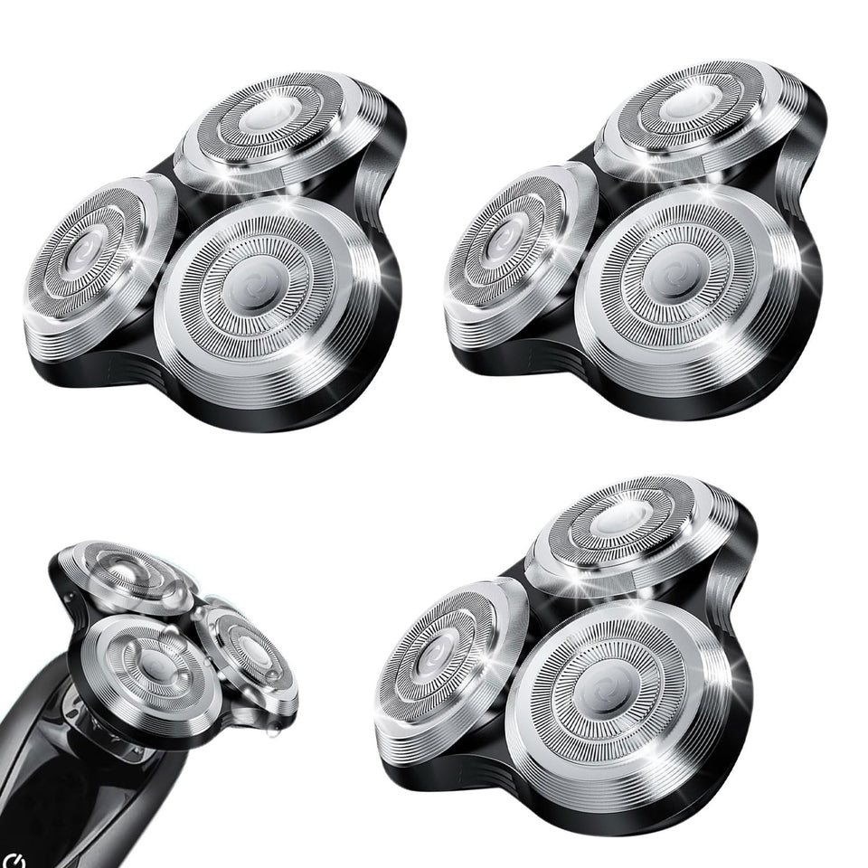 Audoc SH90 replacement head close-up with silver foil for a smoother shave.