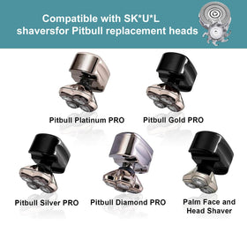 Audoc Skull Shaver Pitbull Platinum Pro blades with four heads for precise grooming