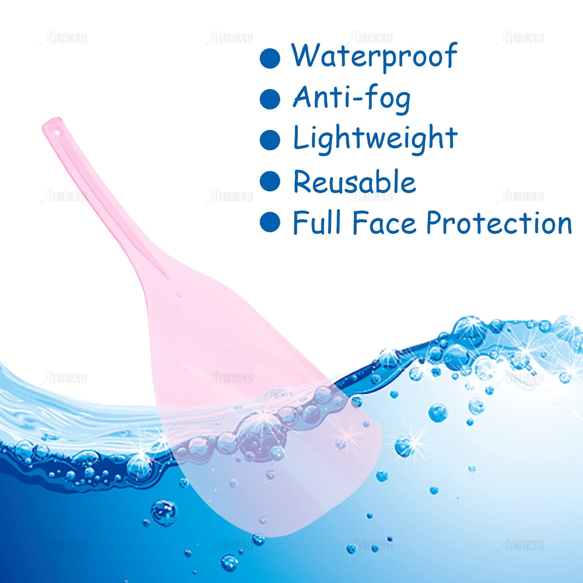Reusable pink shield is waterproof for salon and home use