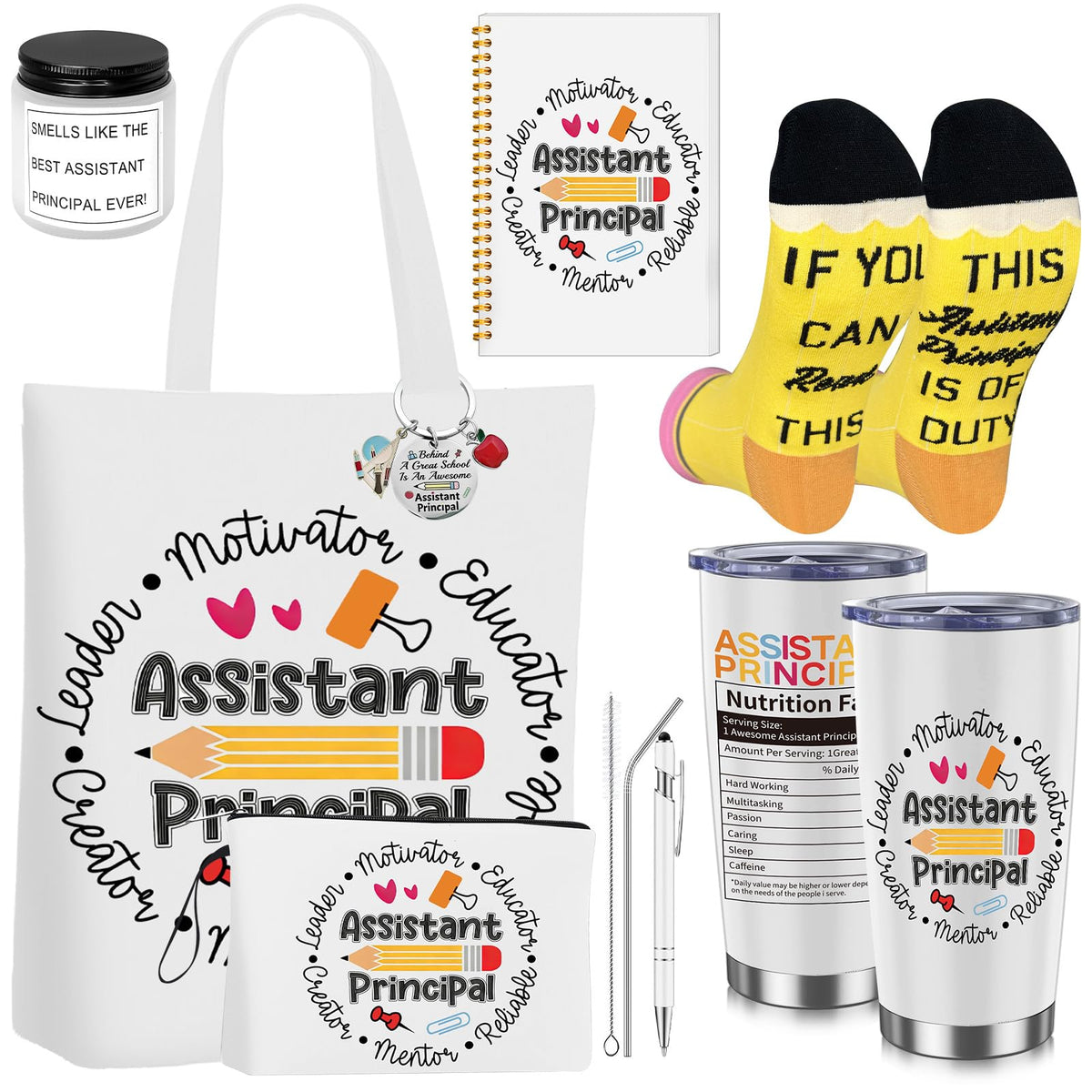 Augacage assistant principal gift canvas bag for daily organization at school