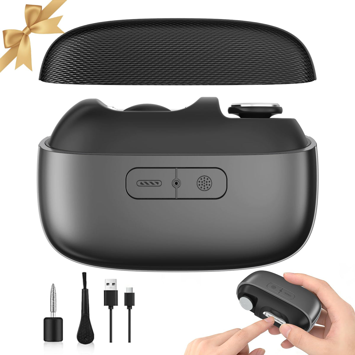 Augrz electric nail clipper 3in1 for precise fingernail and toenail trimming
