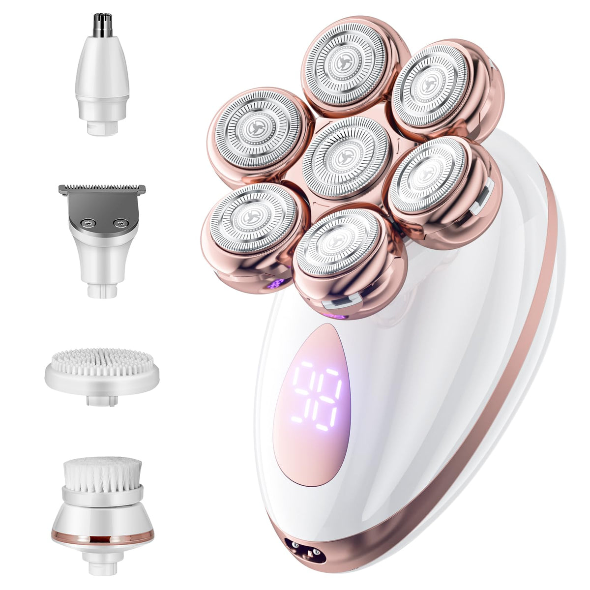 Augrz electric razor with 7D floating head shaves curved areas smoothly.