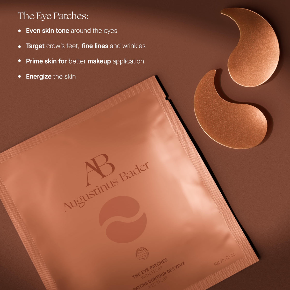 Augustinus Bader Eye Patches powered by TFC8 for gentle, revitalizing care.