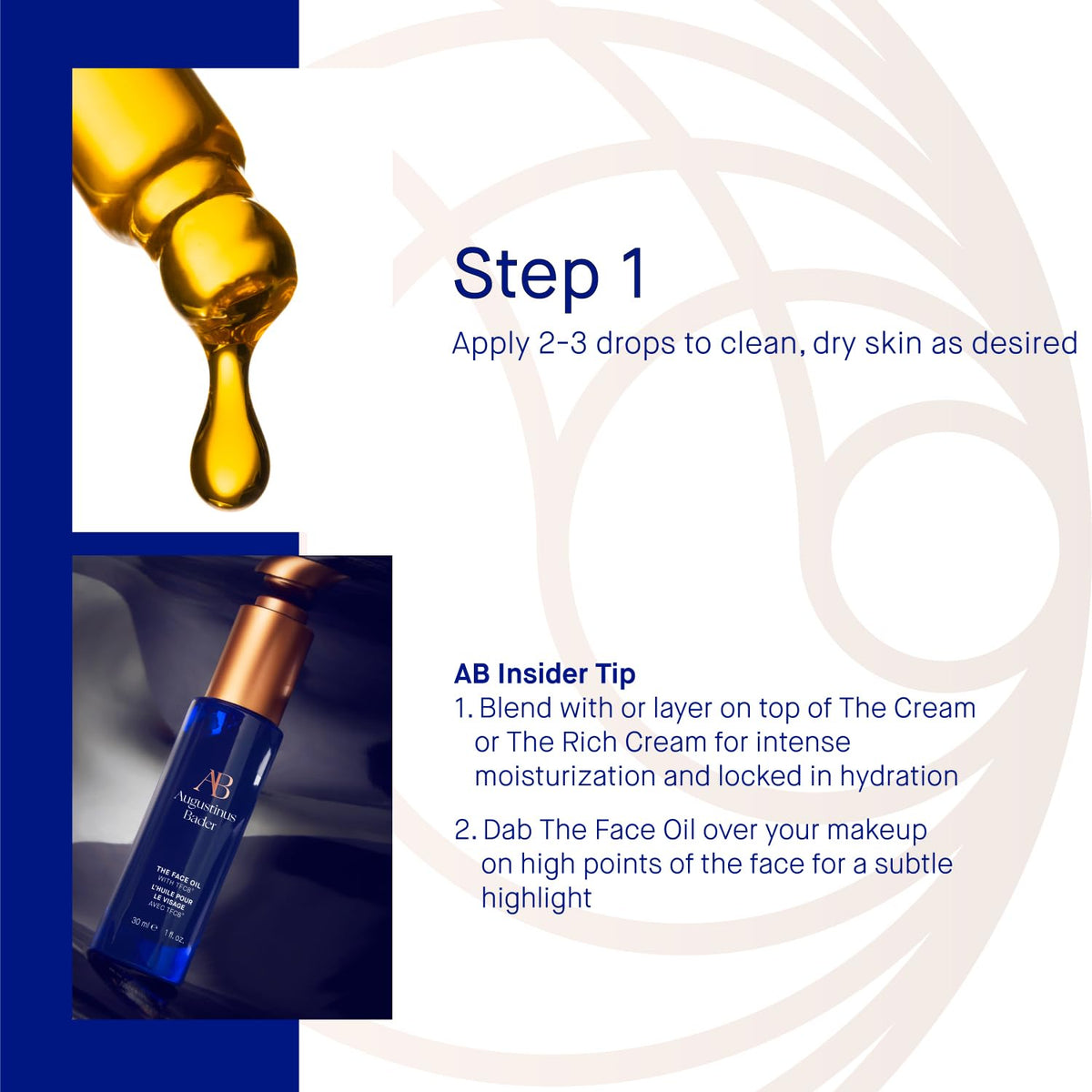 Highlighting TFC8 and plant oils in The Face Oil formulation.