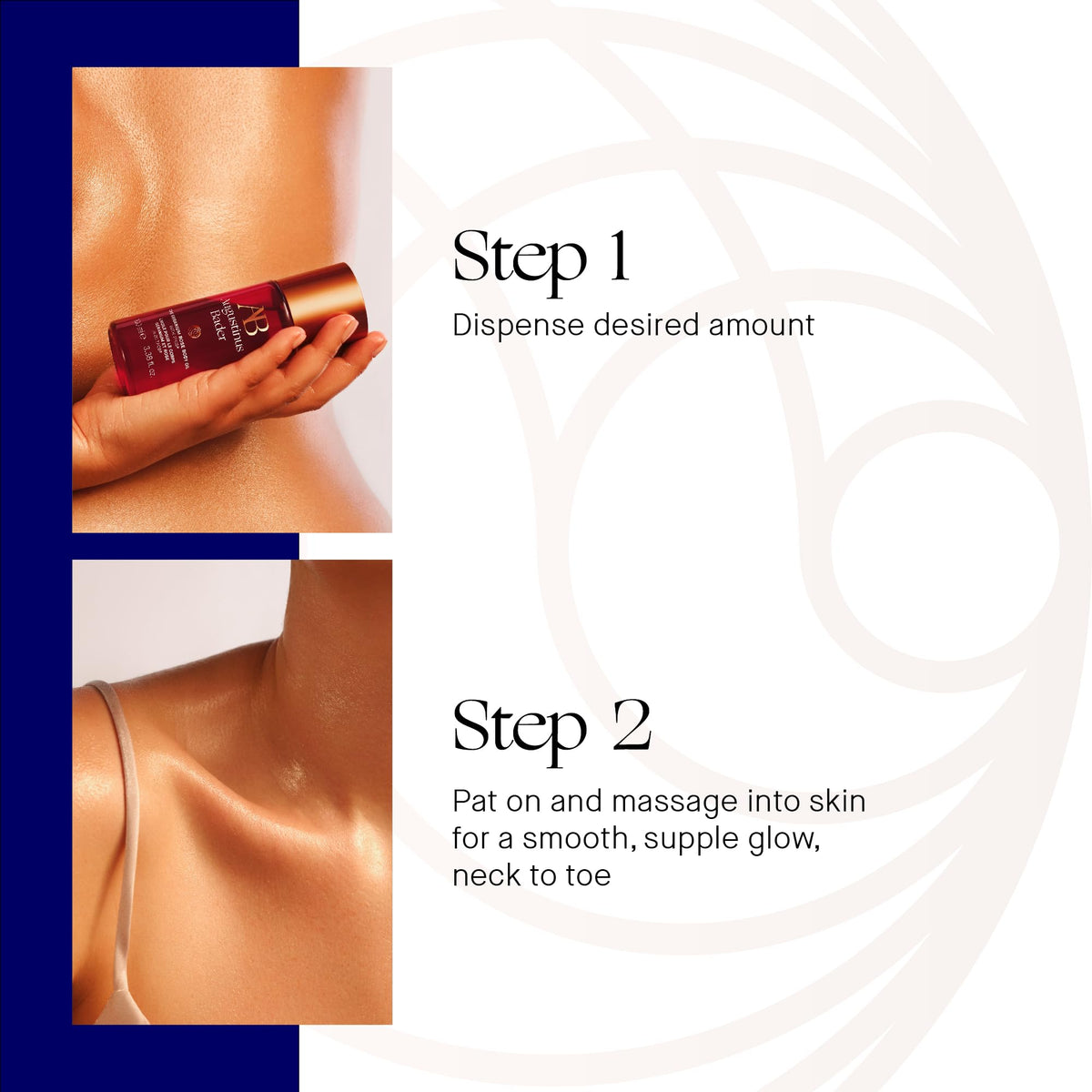 Smooth, radiant skin after using Augustinus Bader Geranium Rose Body Oil.