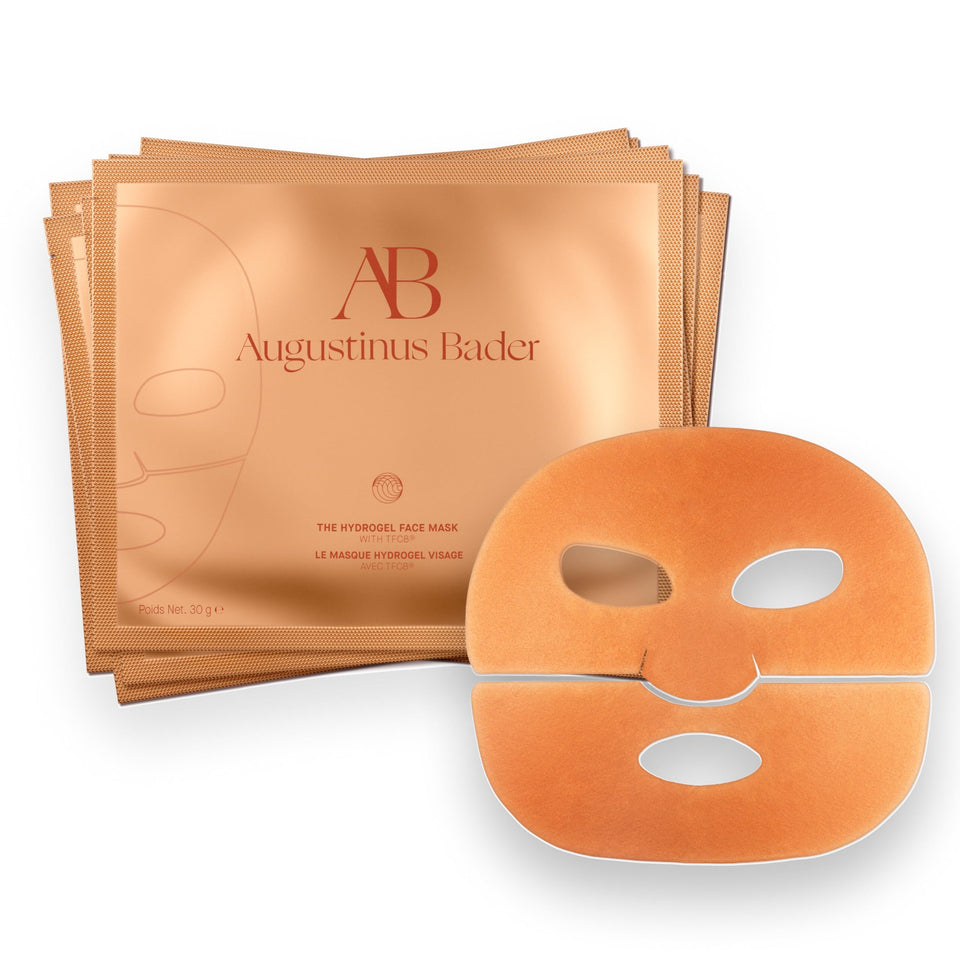 Augustinus Bader hydrogel mask unfolded, delivering cooling hydration