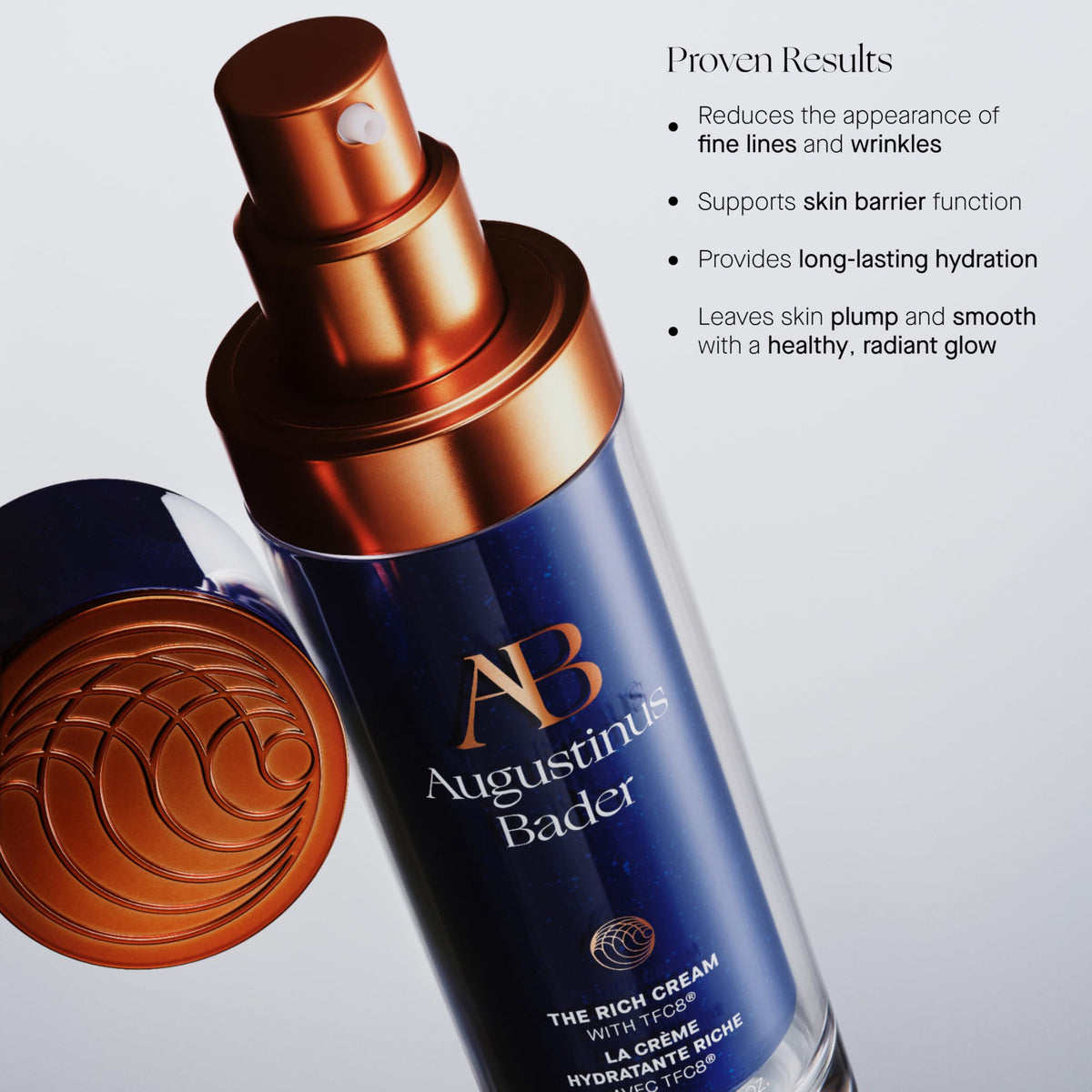 Face neck decollete application using The Rich Cream demonstrates versatile use