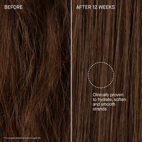 Hair close-up showing creamy texture of Augustinus Bader The Rich Shampoo.